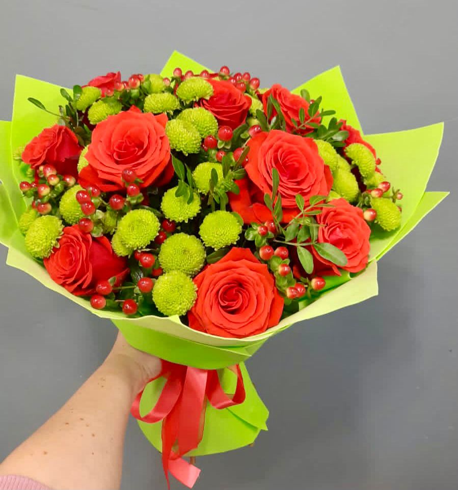 Букет цветов из: Хризантемы и Розы в Старом Победилово