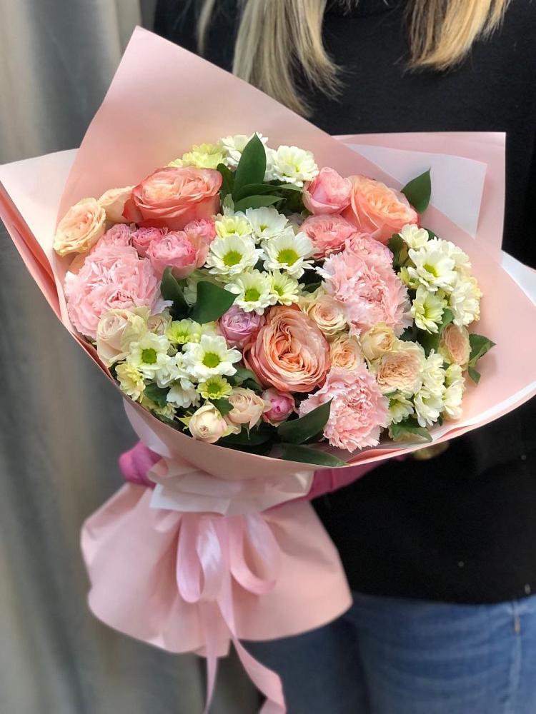 Букет цветов из: Гвоздики, Розы и Хризантемы в Старом Победилово