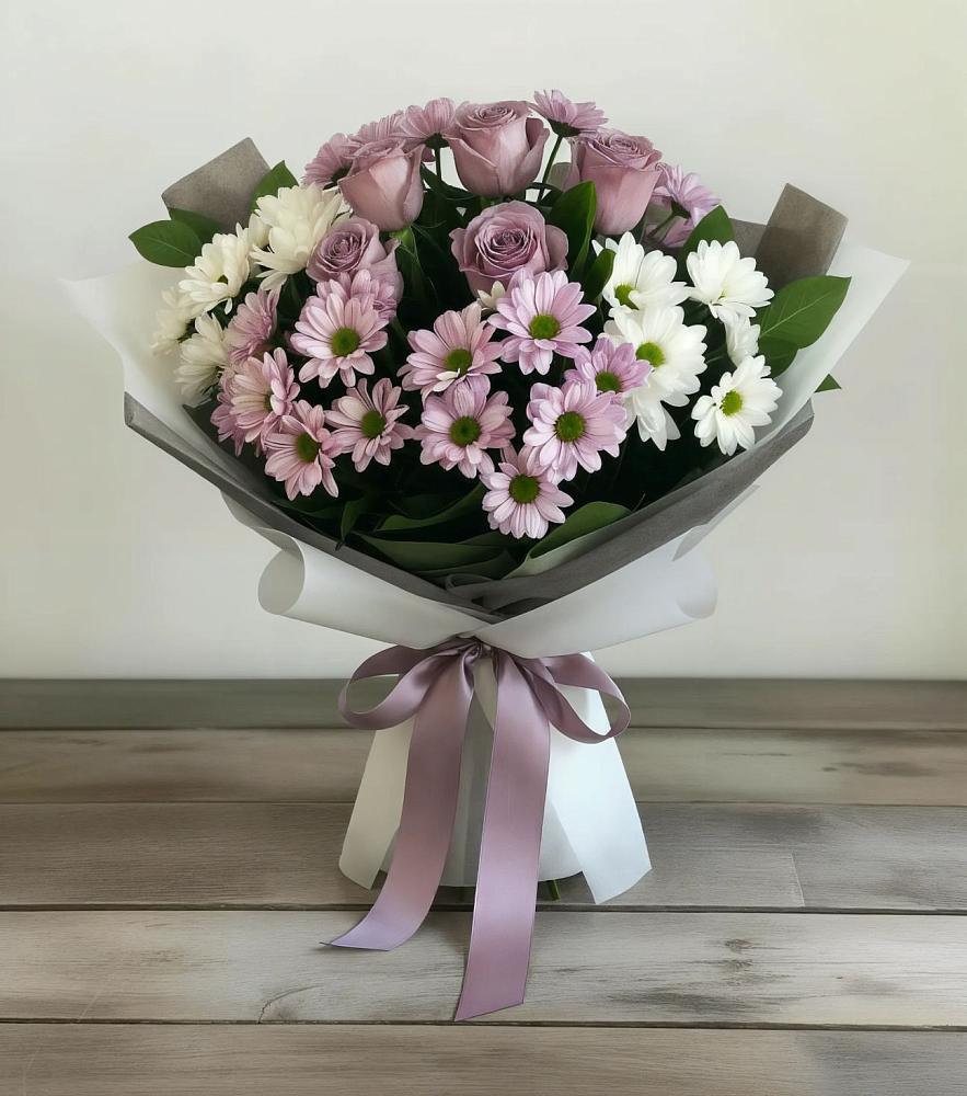 Букет цветов из: Хризантемы и Розы в Старом Победилово