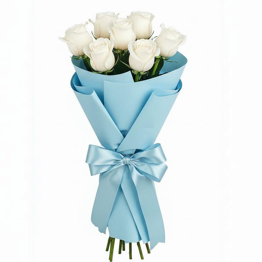 Букет 7 белых роз Проуд в Старом Победилово