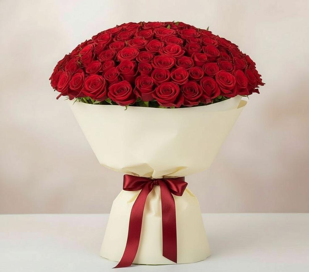 Букет 101 Красная роза Милано в Старом Победилово