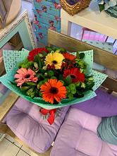 Букет цветов из:  Герберы, Хризантемы и Альстромерии #REPLACE_PRED# Старом Победилово