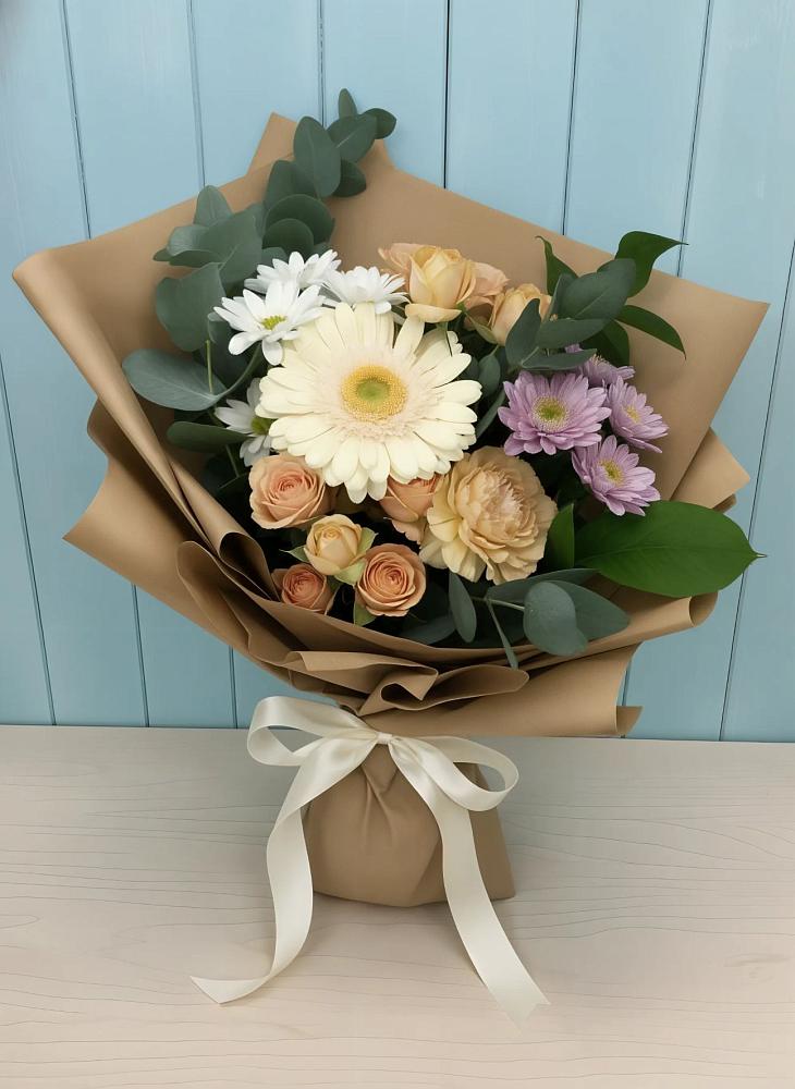 Букет цветов из: Герберы и Хризантемы в Старом Победилово