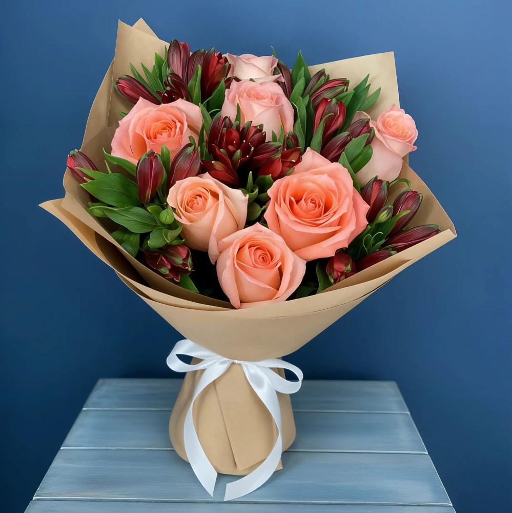 Букет цветов из: Розы и Альстромерии в Старом Победилово