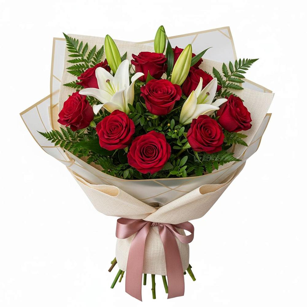 Букет цветов из: Лилии и Розы в Старом Победилово