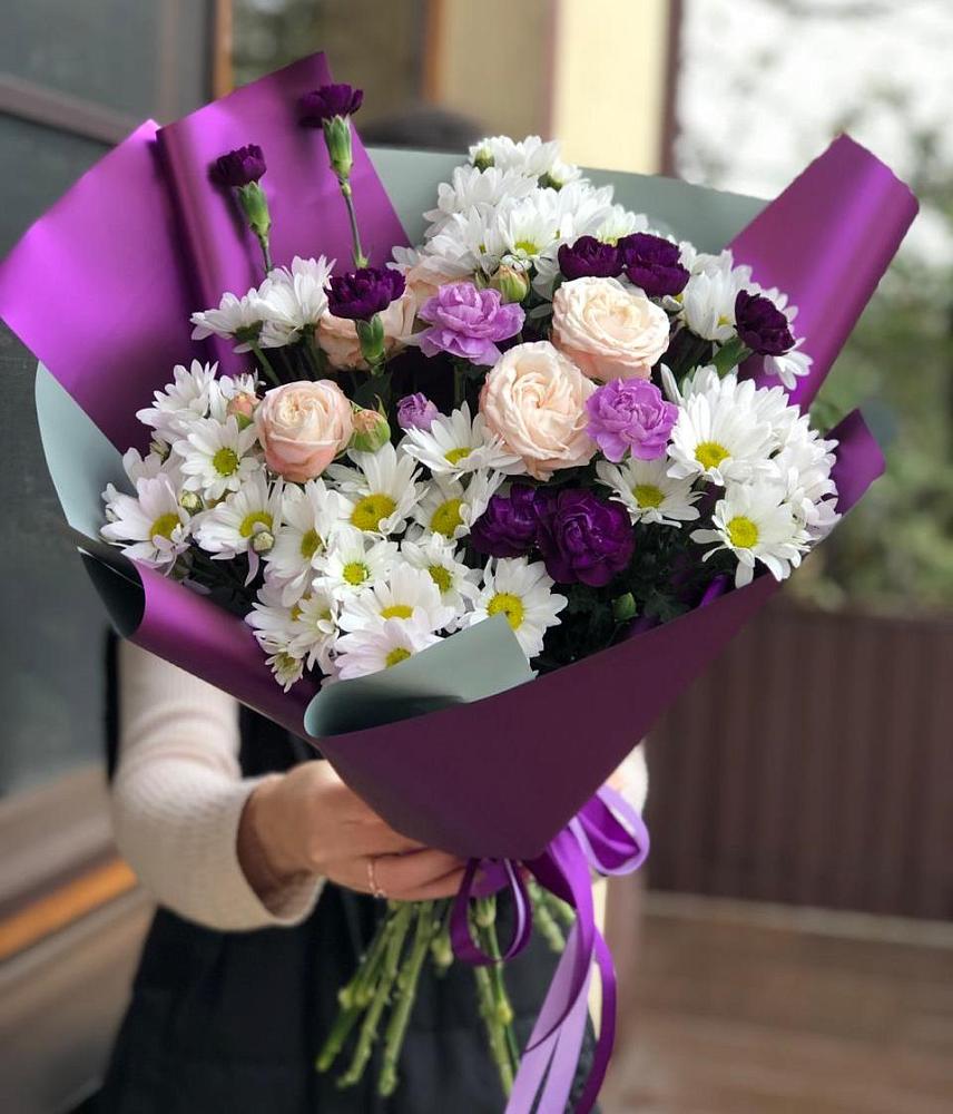 Букет цветов из: Хризантемы, Гвоздики и Розы в Старом Победилово