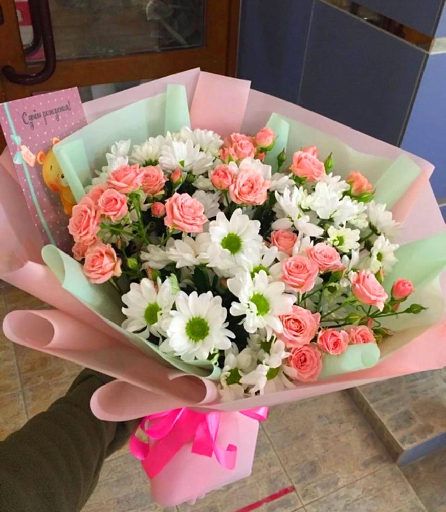 Букет цветов из: Розы и Хризантемы в Старом Победилово