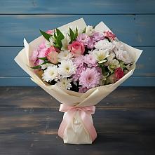 Букет цветов из:  Хризантемы, Альстромерии и Розы #REPLACE_PRED# Старом Победилово