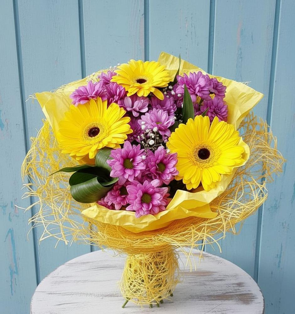 Букет цветов из: Хризантемы и Герберы в Старом Победилово