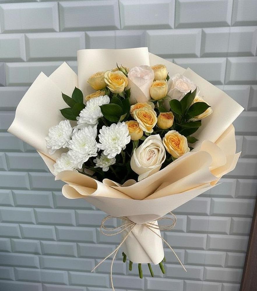 Букет цветов из: Розы и Хризантемы в Старом Победилово