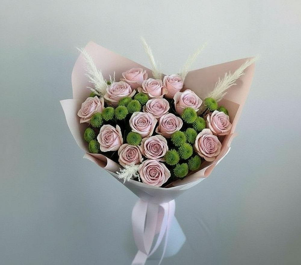 Букет цветов из: Розы и Хризантемы в Старом Победилово