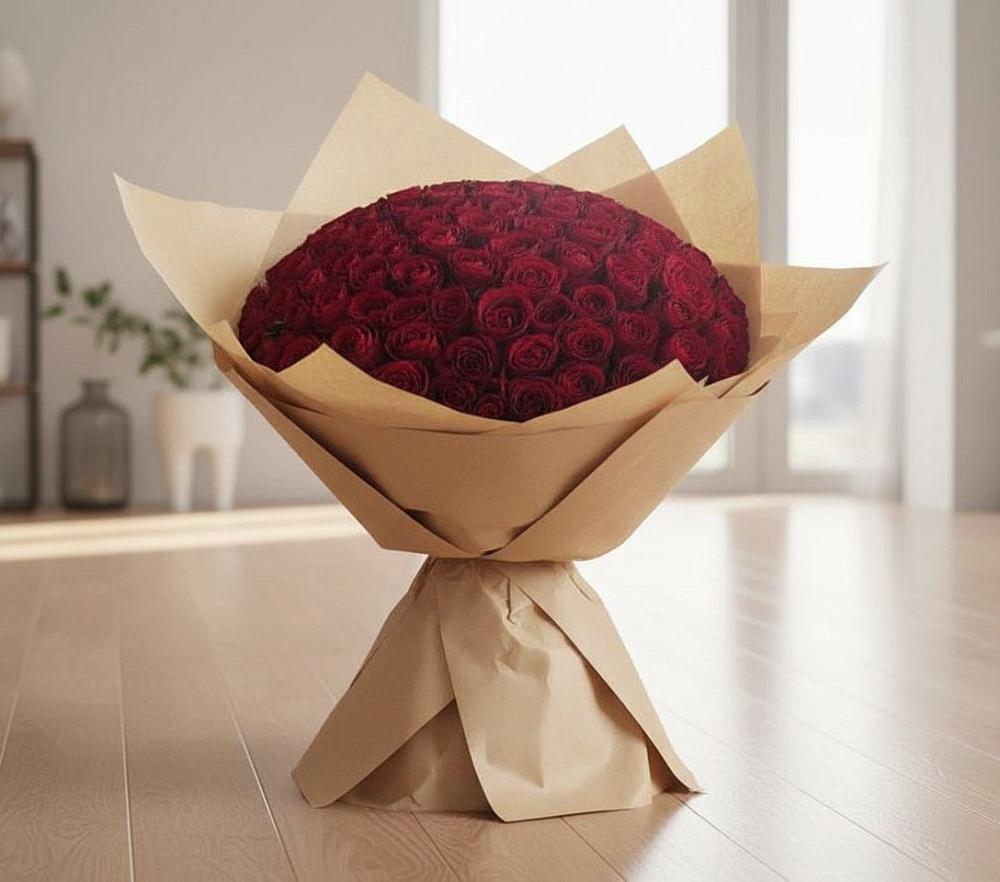 Букет 101 Красная роза в Старом Победилово