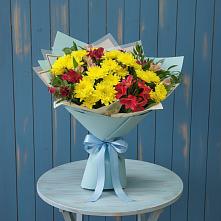 Букет цветов из:  Альстромерии и Хризантемы #REPLACE_PRED# Старом Победилово