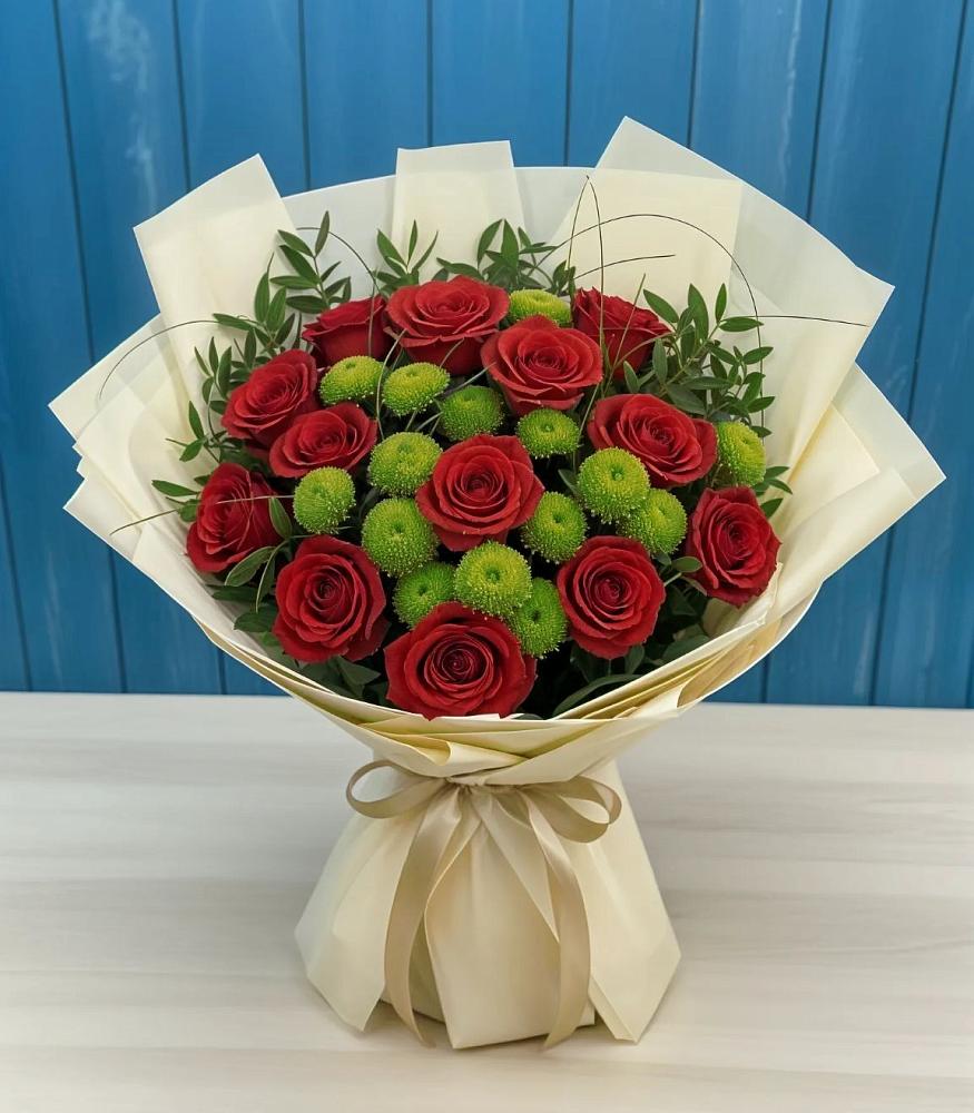 Букет цветов из: Розы и Хризантемы в Старом Победилово