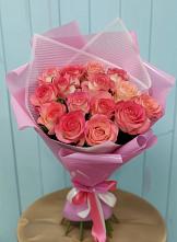 Букет 15 Розовых роз Равель #REPLACE_PRED# Старом Победилово