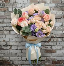 Букет цветов из:  Розы, Лизиантусы и Гвоздики в Старом Победилово