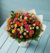 Букет Микс из разноцветных кустовых роз #REPLACE_PRED# Старом Победилово